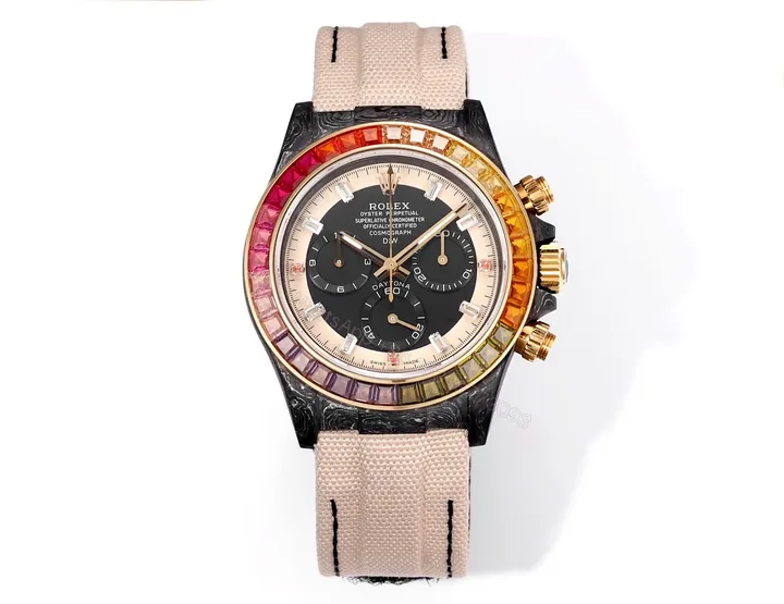 View 1 of EW Factory Clean Factory TW Rolex Daytona Carbon Fiber Rainbow Watch