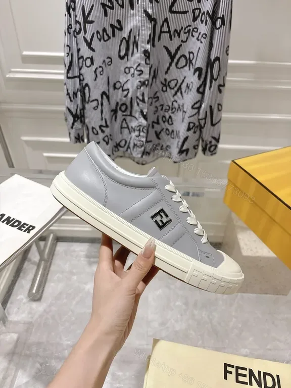 View 1 of Soft Gray & Off-White Luxury Sneakers â€“ Minimalist High-Top Comfort