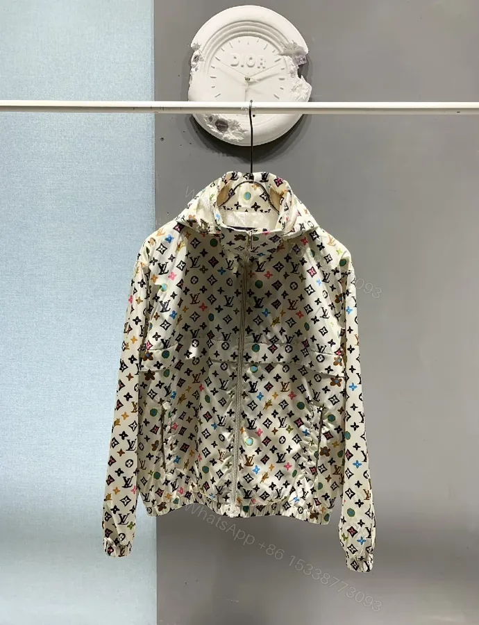 View 1 of Multi-Patterned Monogram Zip-Front Jacket - All-Season Style