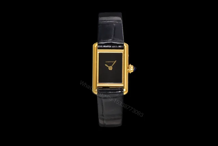 View 1 of Cartier Tank Louis Cartier Large Manual Yellow Gold Black WGTA0091