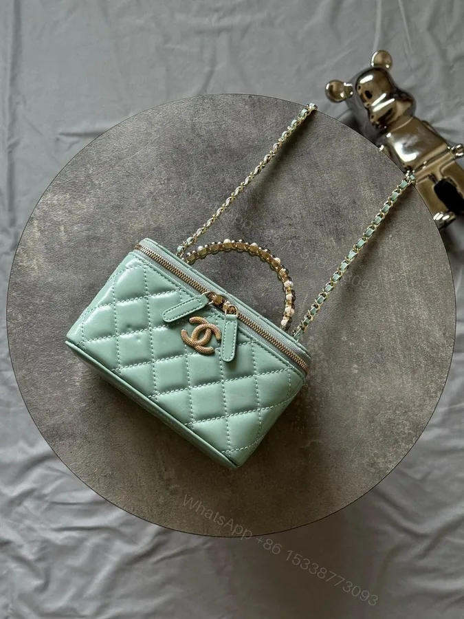 View 1 of Chanel Small Top Handle Vanity Case With Chain