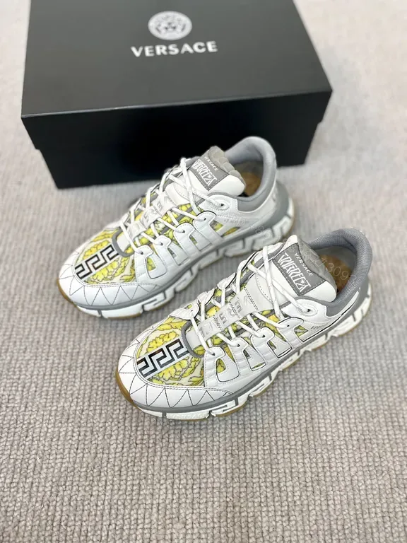 View 1 of Bold Leather Versace-look Sneakers: Texture-Forward Comfort