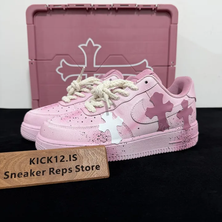 View 1 of Pink Chrome Hearts Air Force 1