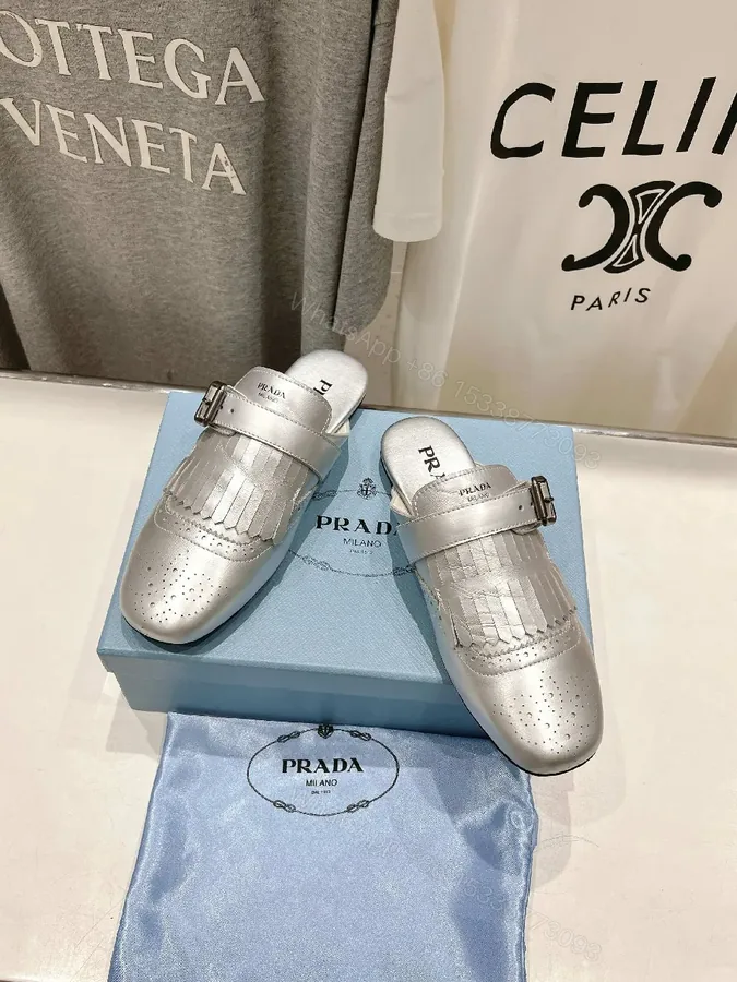 View 1 of Metallic Fringe Slip-Ons: Modern Glam Comfort Shoes