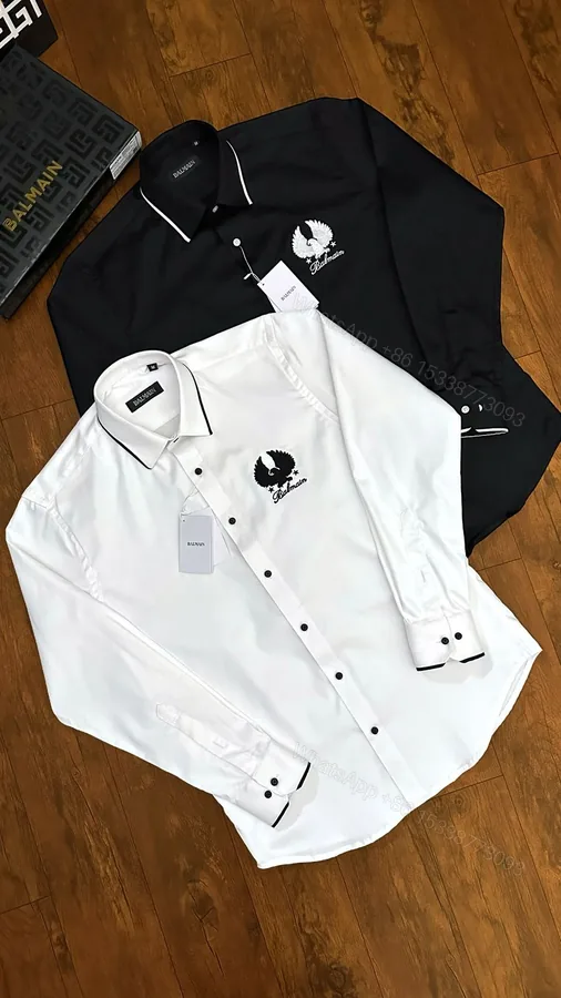 View 1 of First Copy Balmain Paris Original Stock Premium Cotton Shirt for Men
