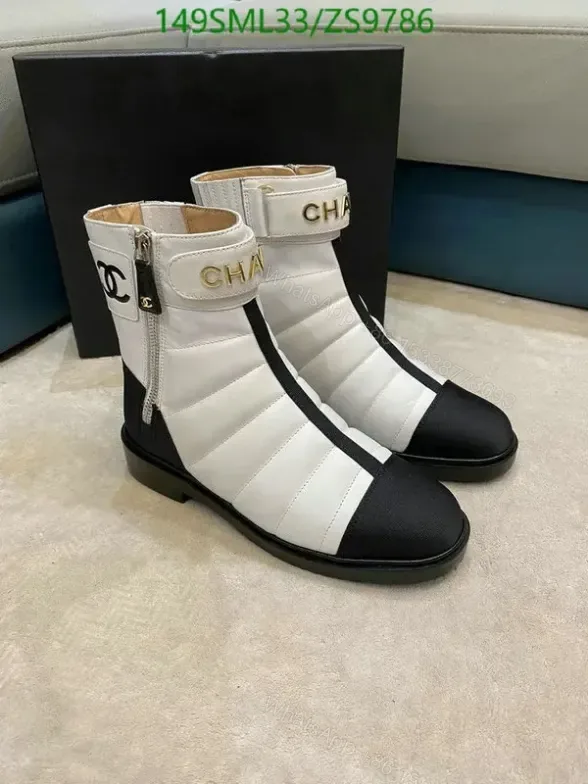 View 1 of Chanel Mid-Heel Boots ZS97 in Cowhide and Sheepskin
