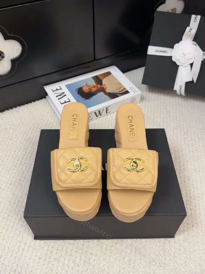 View 1 of Quilted Beige Slide Sandals – Elevated Casual Luxe