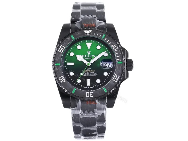 View 1 of Rolex Submariner DIW Carbon Fiber Green Dial Custom Watch 40mm Ultimate Edition ROLEX-SUB-DIW-CARBON-GRN-40