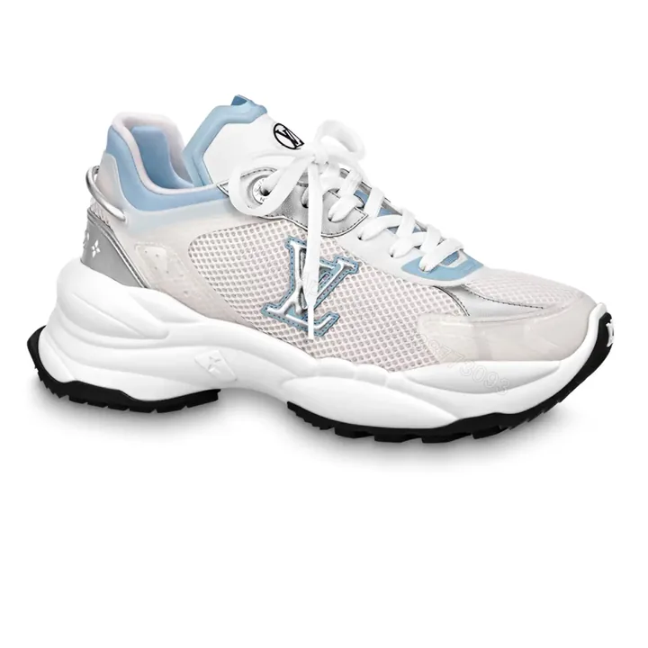 View 1 of LOUIS VUITTON RUN 55 SNEAKERS IN WHITE AND BLUE – LSVT356