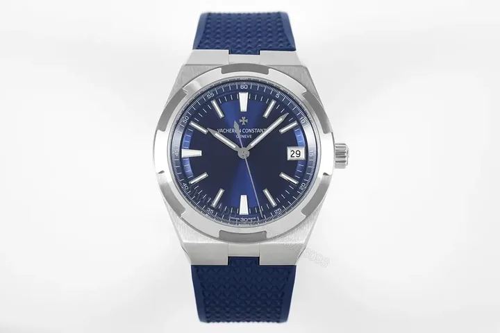 View 1 of 8F Factory Vacheron Constantin Overseas Blue Dial Stainless Steel Watch with Interchangeable Strap System