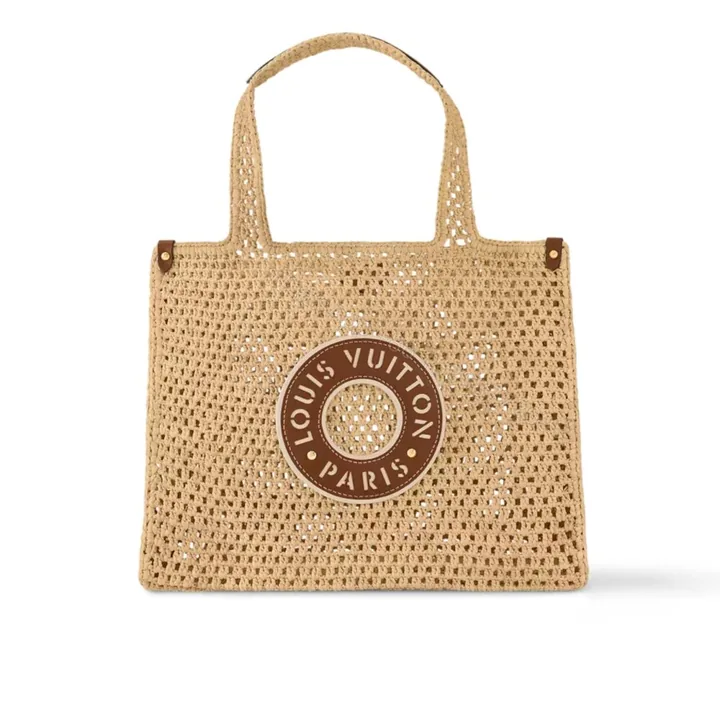 View 1 of Louis Vuitton Onthego MM Natural Raffia Tan 30Cm M24723