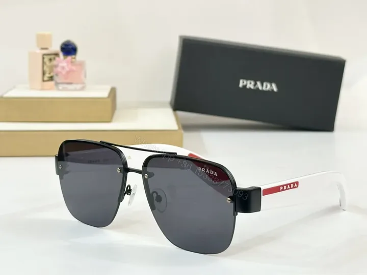 View 1 of Bold Black/White Aviator Sunglasses with Statement Stripe