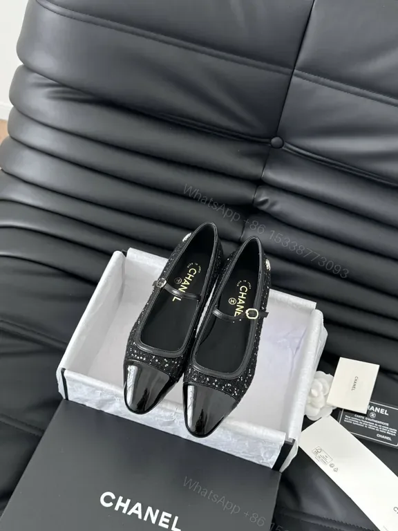 View 1 of Chanel-Inspired Sparkle Mary Janes - Luxe Comfort Flats