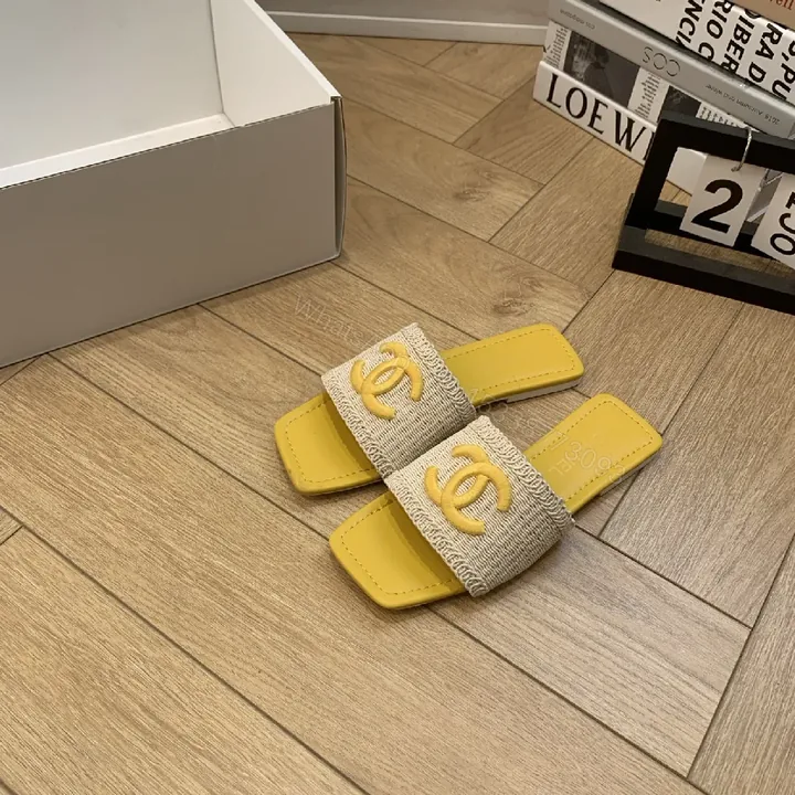 View 1 of Yellow Strap Textured Slide – Designer-Inspired Comfort Slide