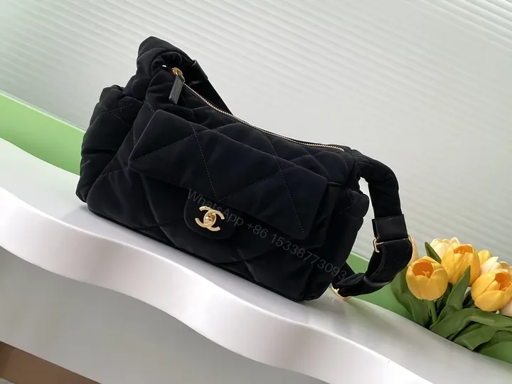 View 1 of Chic Quilted Satchel with Gold Logoâ€”Everyday Luxury Bag