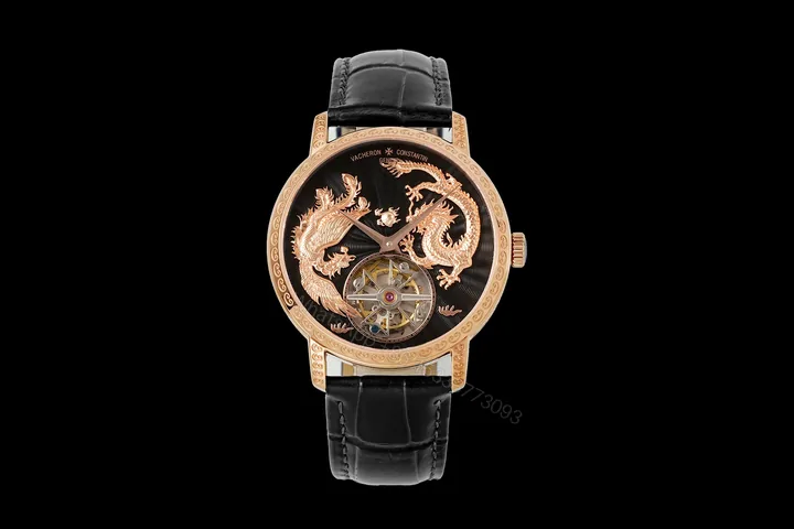 View 1 of Vacheron Constantin Traditionnelle Tourbillon Phoenix and the Dragon Pink Gold Black Dial 6040T/000R-B961