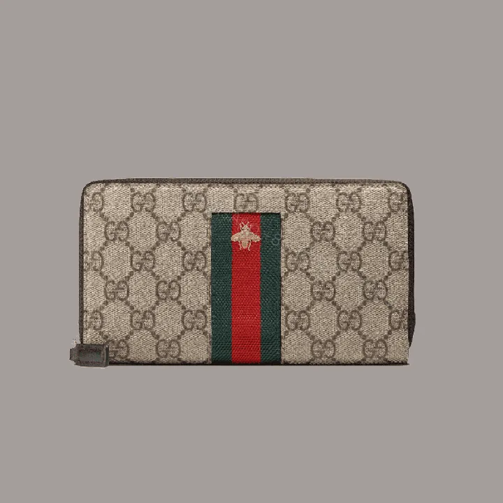 View 1 of GUCCI WEB GG SUPREME ZIP AROUND WALLET