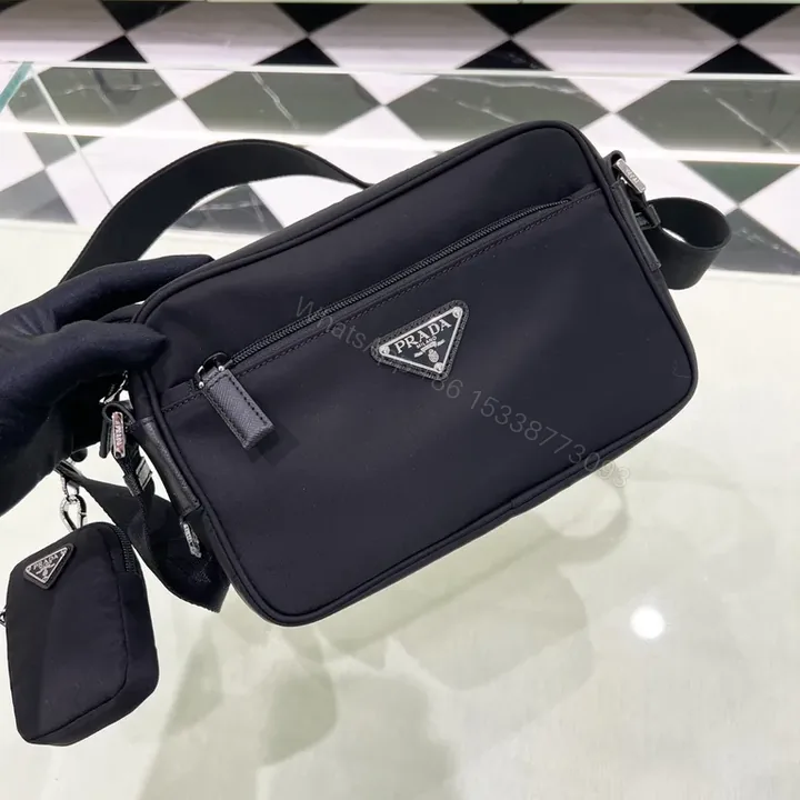 View 1 of Prada-Inspired Compact Nylon Crossbody Bag - Modern Luxe