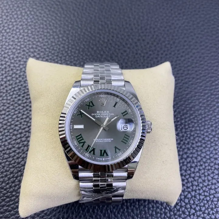 View 1 of Rolex Datejust 41 Stainless Steel Fluted Slate – Roman Jubilee 126334-0022