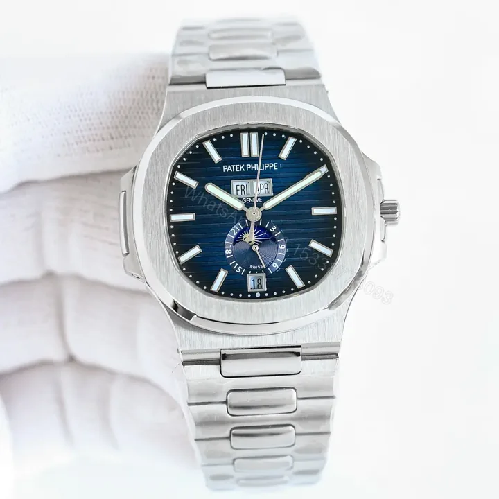 View 1 of Patek Philippe Super Clone Nautilus 5726/1A Blue Dial Steel Bracelet Premium PATEK-NAUT5726-WHT-1A