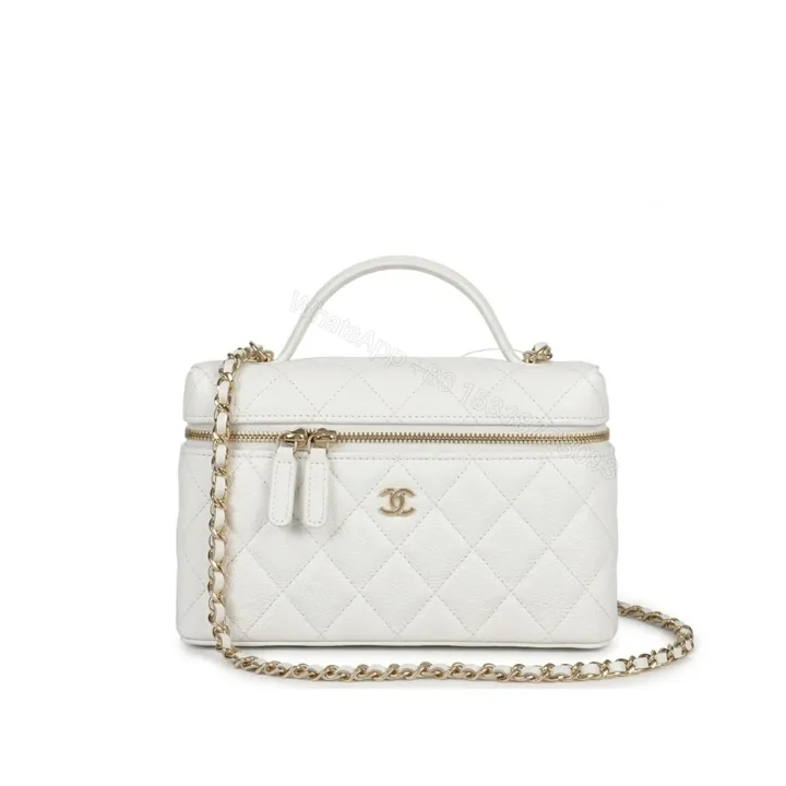 View 1 of Chanel Classic Vanity With Chain Gold Hardware White 19Cm