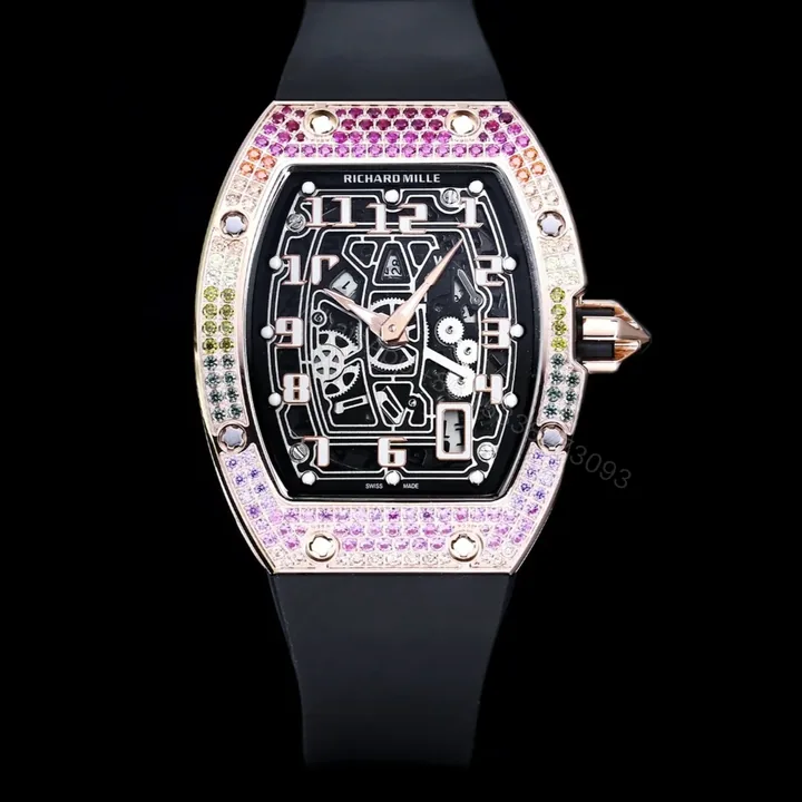 View 1 of Richard Mille RM67-01 Automatic Ultra Thin Skeleton Watch 38/48MM Barrel Case Digital Hour Markers Premium Edition RM-RM67-01-ULTRA-SKL-38