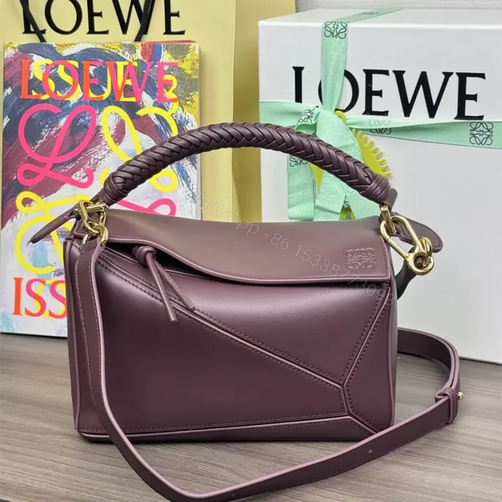View 1 of 高仿Loewe*Puzzle系列7240小牛皮單肩包酒紅色小號免檢版