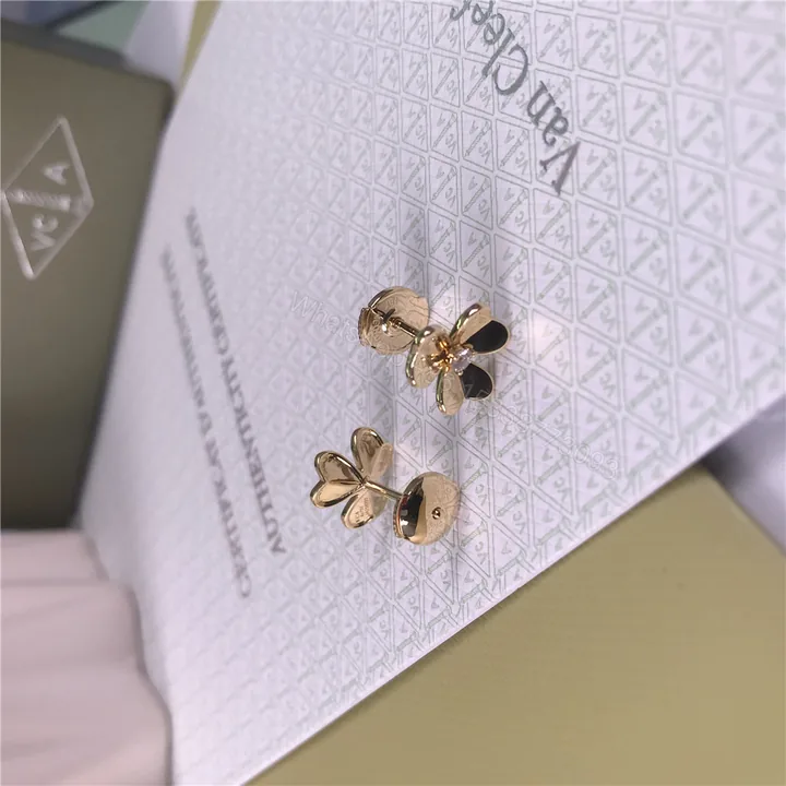 View 1 of Van Cleef & Arpels Frivole Earrings Mini Model Yellow Gold VCARP0J300