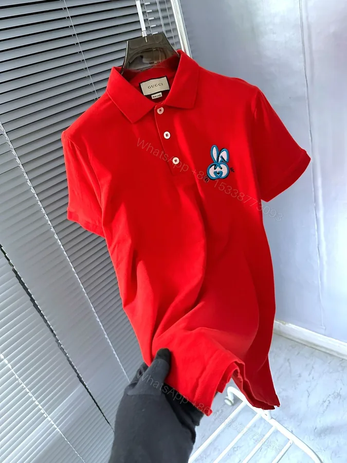 View 1 of Gucci Imported Nylon Lycra Polo Red First Copy | AAA+ Export Quality Replica