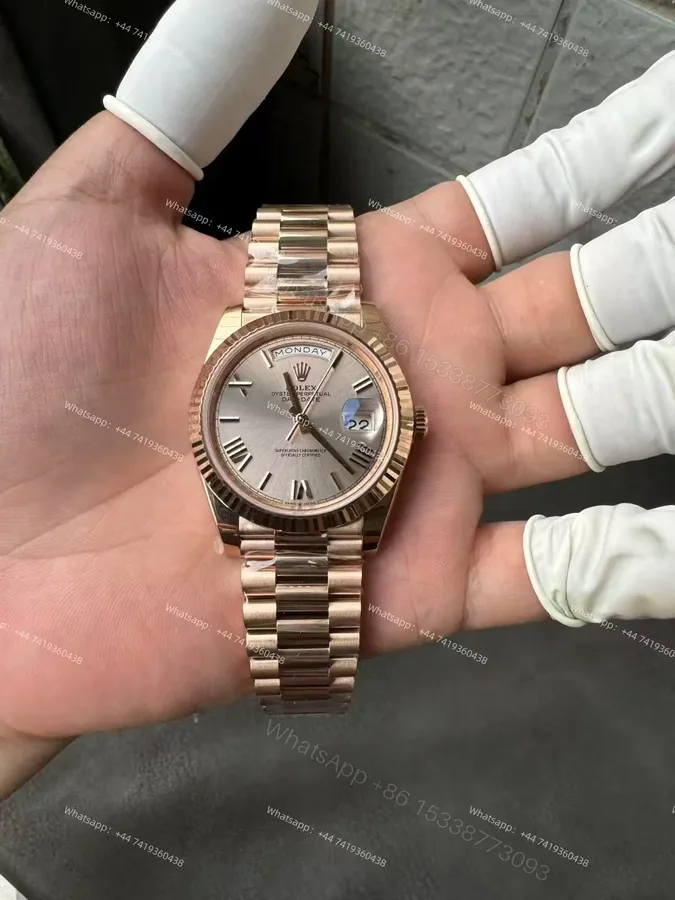 View 1 of Rolex Day-Date M228235-0001 1:1 Replica Rose Gold Dial 40MM 3255 Movement Presidential Bracelet Super Clone Watch