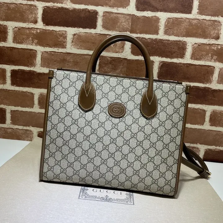 View 1 of G GG Supreme Tote: Leather-Trim Luxury Carryall