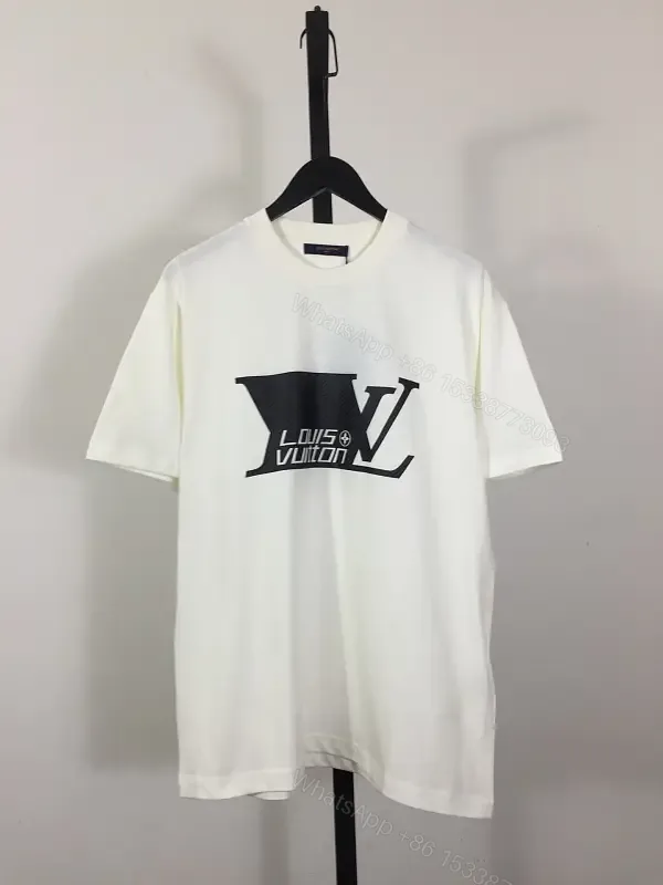 View 1 of White Graphic Luxe Tee: Premium Cotton Crewneck Short Sleeve