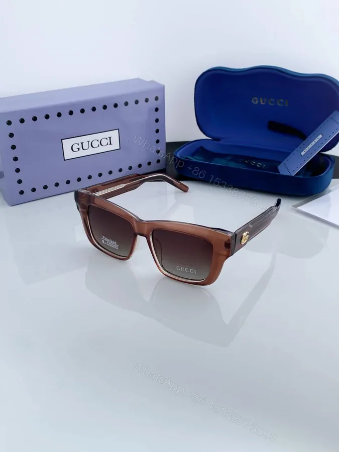 View 1 of First Copy Gucci 727 Brown Black Sunglasses