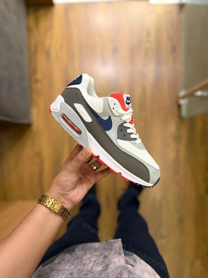 View 1 of FIRST COPY NIKE AIRMAX 90 WHITE BLUE GREY FOR MEN