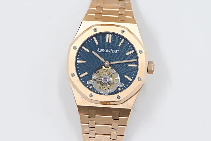 View 1 of ZF Factory Audemars Piguet Royal Oak Tourbillon V2 Upgrade Edition – Rose Gold with Blue Dial, 41mm Case, 2020 Model