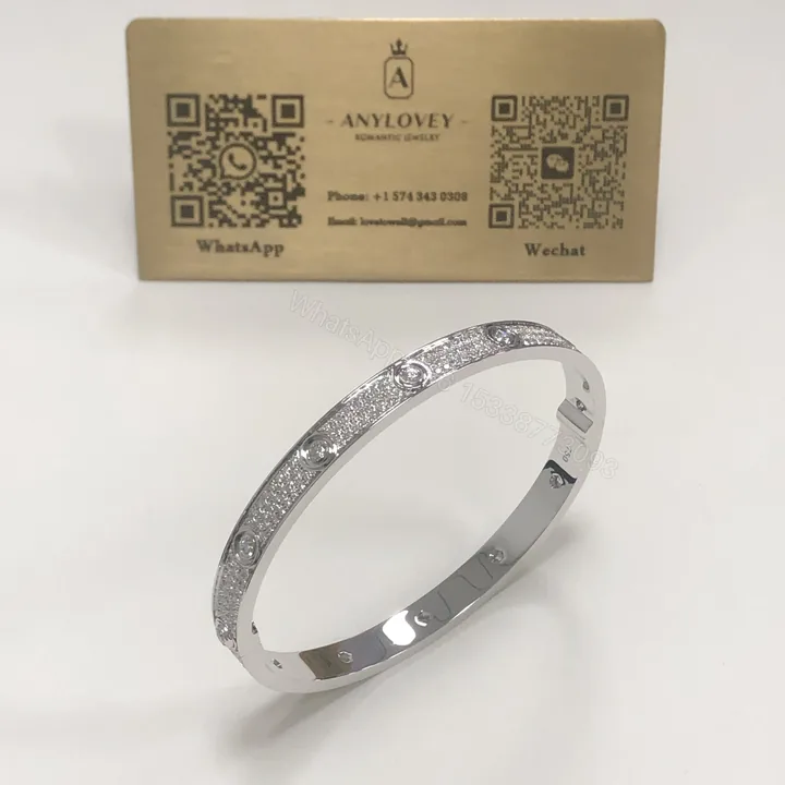 View 1 of Inspired Cartier Love Bracelet Full Iced Out White Gold N6033602