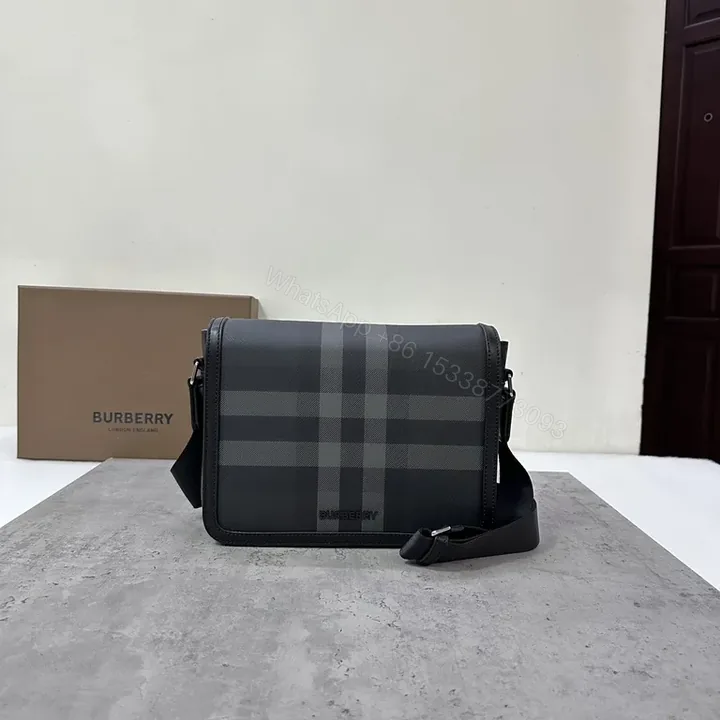 View 1 of Graphite Burberry Crossbody â€” Luxe Everyday Carry, Matte Hardware