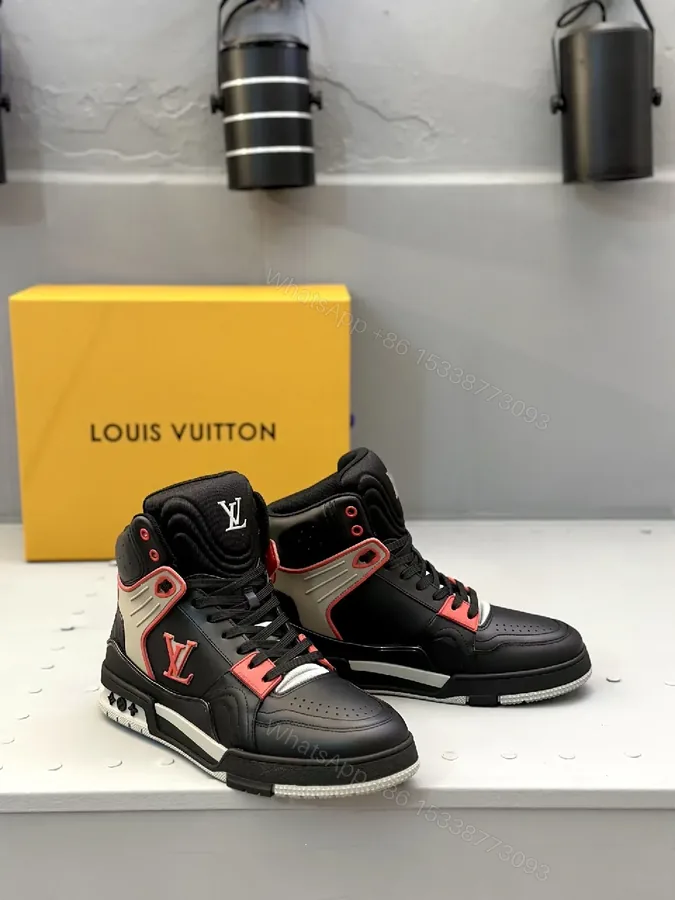 View 1 of Bold Leather LV High-Tops: Luxe Streetwear Sneaker