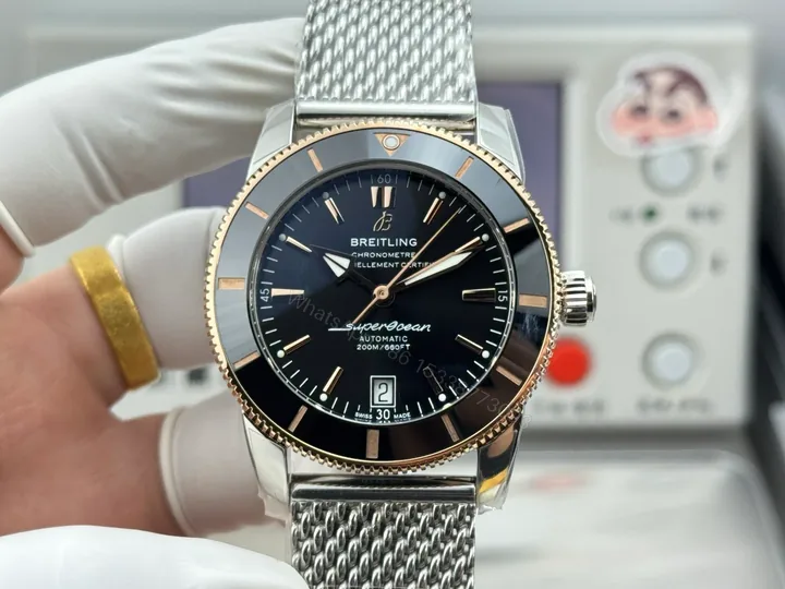 View 1 of Breitling Superocean Heritage II B20 Automatic 42 Stainless Steel Red Gold Black Dial Bracelet UB2010121B1A1