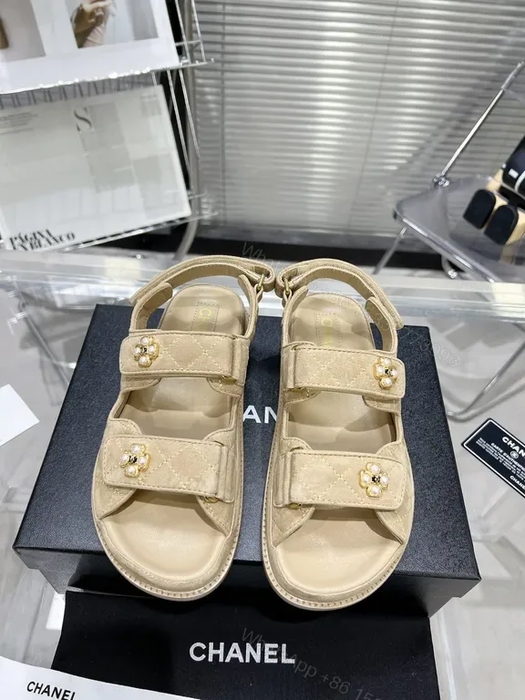 View 1 of Beige Quilted Sandals: Luxury Comfort, All-Day Wear