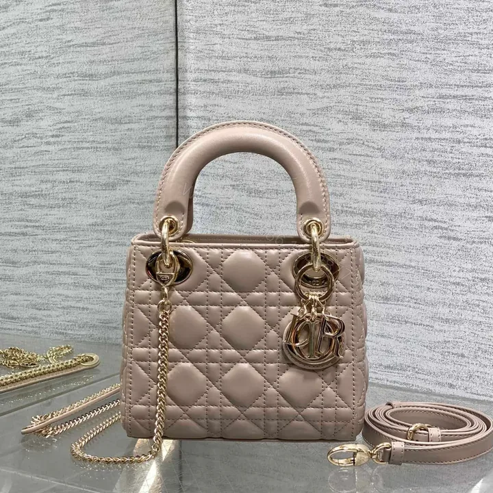 View 1 of Dior Mini Lady Dior Bag in Beige Gold Hardware