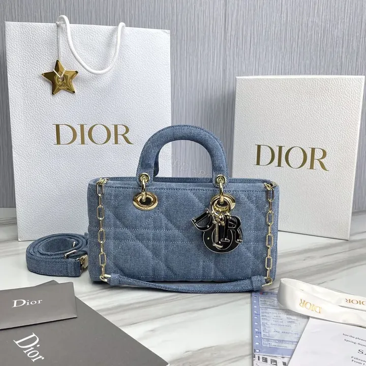View 1 of Denim Chic Mini Bag: Dior Charm, Structured Luxury
