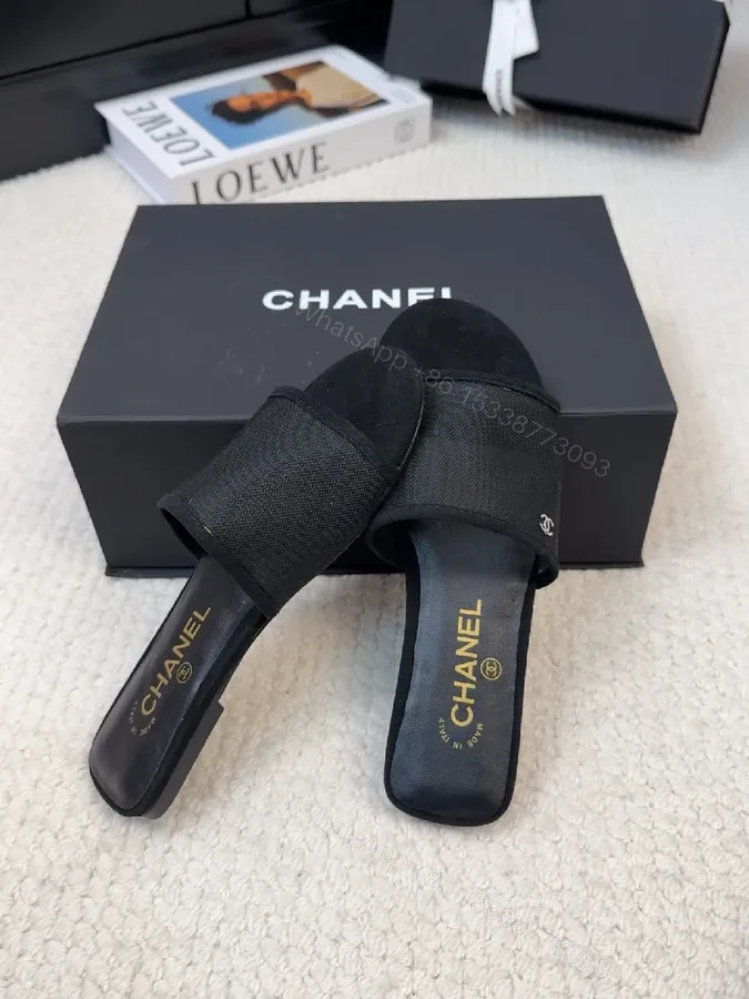View 1 of Black Satin-Trim Slide Sandals: Luxe Everyday Comfort