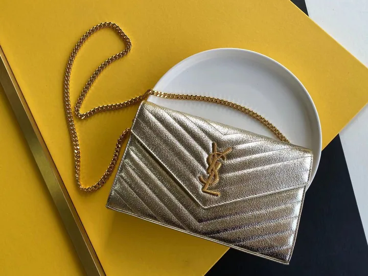 View 1 of Ysl Gold Clutch Ysl Sling Bag