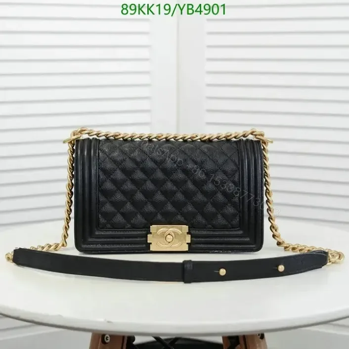 View 1 of Chanel Boy Medium Leather Black Handbag
