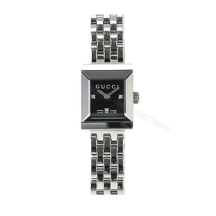 View 1 of Gucci G Frame Bracelet Watch Square Shape Silver In Black 20Mm Ya128507