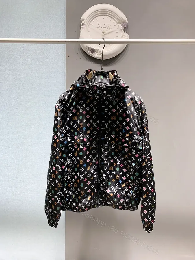 View 1 of Colorful Monogram Windbreaker: Luxe Street-Ready Jacket