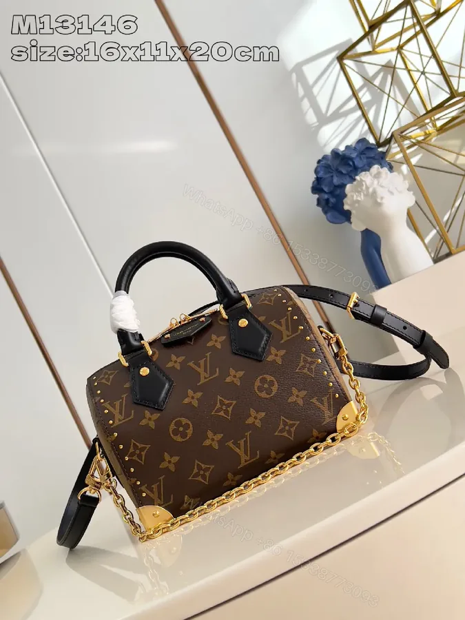 View 1 of Lux Monogram Satchel: Structured Leather-Trim Carryall