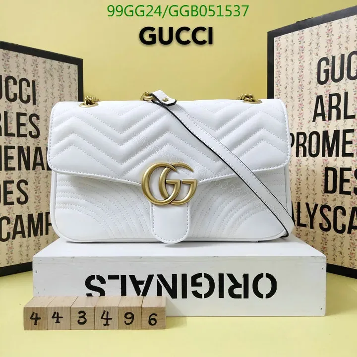 View 1 of Medium Gucci GG Marmont Shoulder Bag in Whitewith Gold Hardware 543219