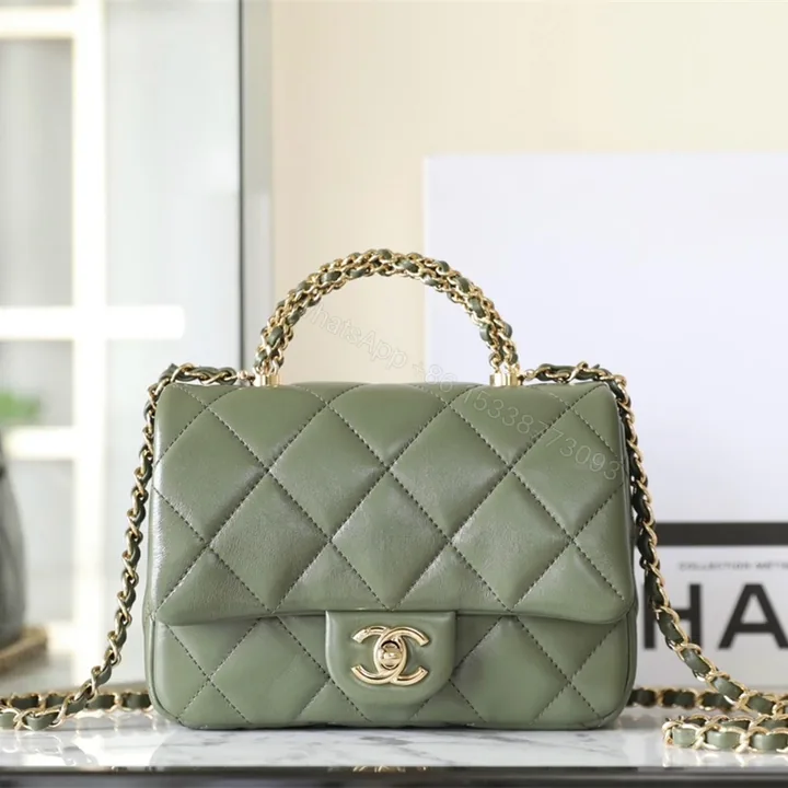 View 1 of 高仿Chanel*24B系列AS5032小羊皮單肩包古巴綠小號免檢版